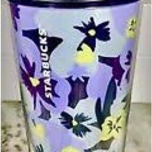 Starbucks Pancy Lilac Purple and Yellow Floral Tumbler